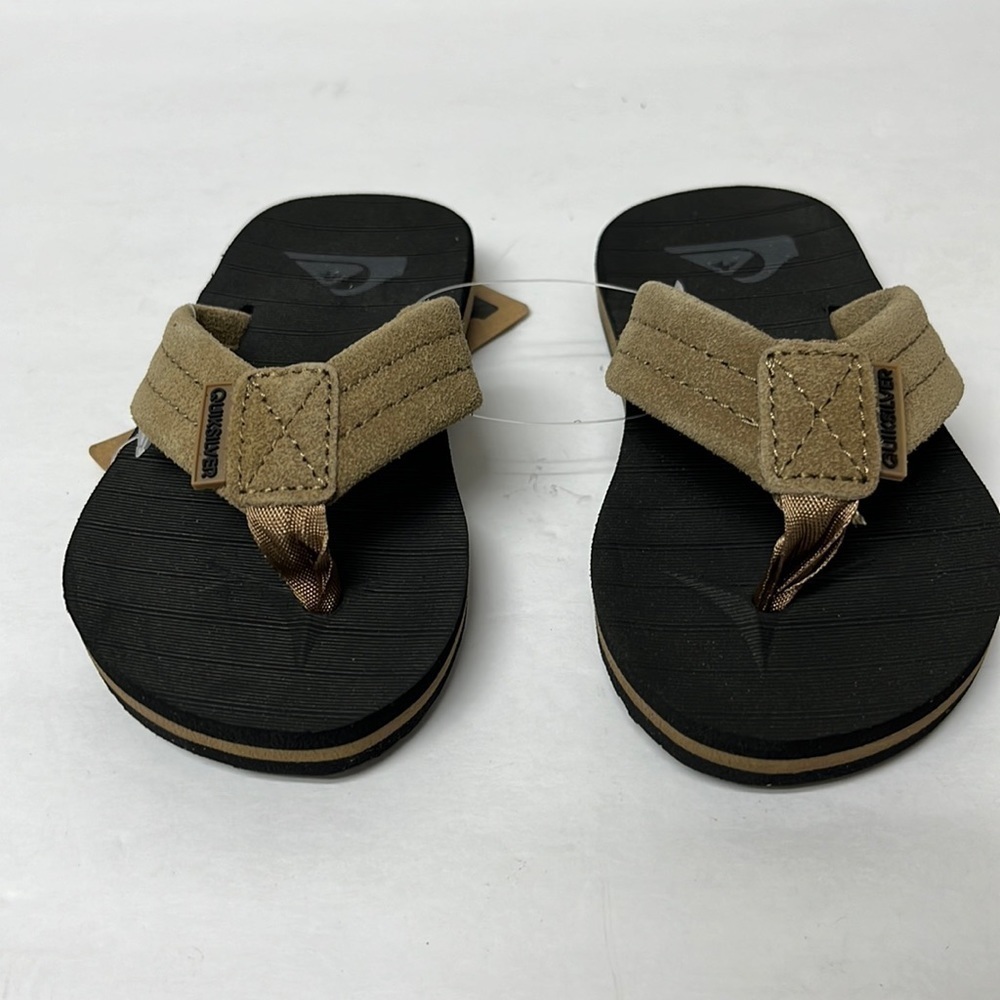 QUICKSILVER, carver suede youth flip-flops